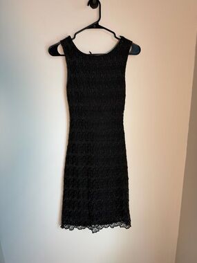 Classic Black Lace Sheath Dress